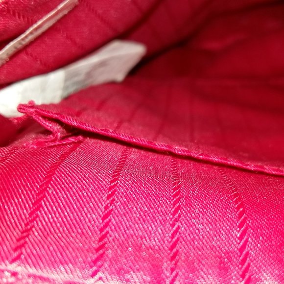 DANIER LEATHER red bag with brown buckles. Great condition! - Picture 5 of 5